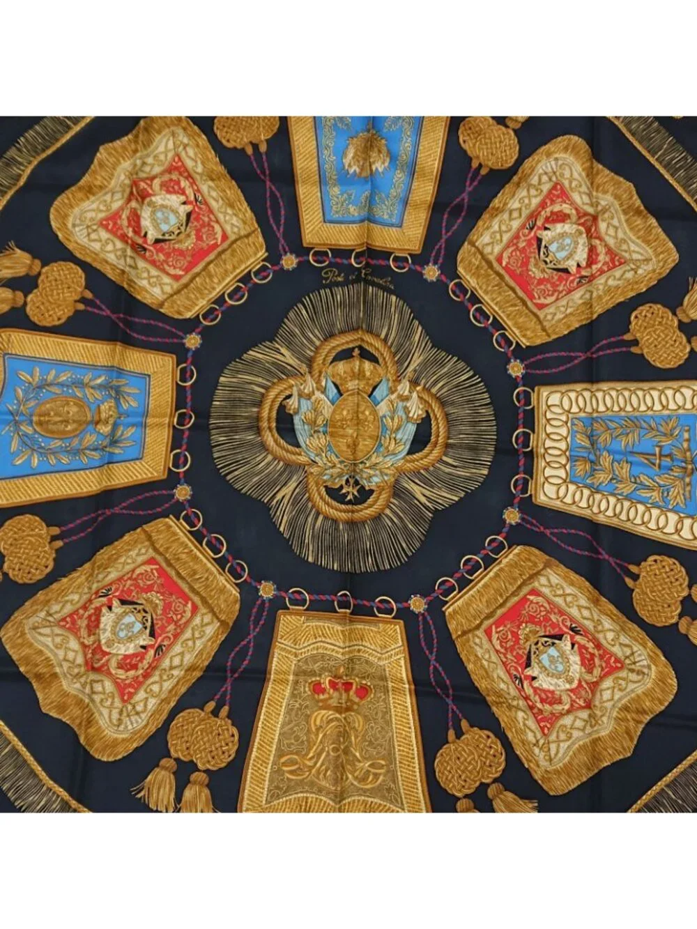 Hermes Carre 90 Poste de Cavalerie Post de Cava Roulis Silk Scarf